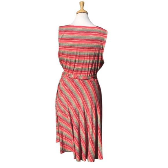 ✨BAILEY 44 EMILE MULTICOLOR STRIPES FAUX WRAP BELTED A-LINE MIDI SZ S DRESS✨ - Picture 5 of 10